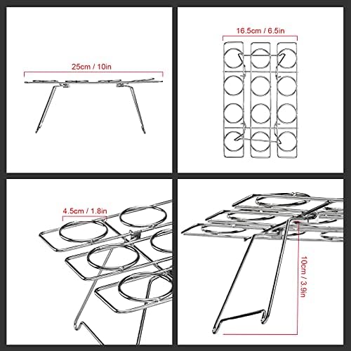 2 Pack Ice Cream Cone Holders Rack with 12 Holes Cake Cone Stand, Silver in Silver, alternate view 3