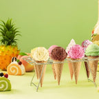 2 Pack Ice Cream Cone Holders Rack with 12 Holes Cake Cone Stand, Silver in Silver, alternate view 4