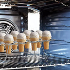 2 Pack Ice Cream Cone Holders Rack with 12 Holes Cake Cone Stand, Silver in Silver, alternate view 5