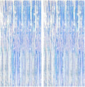 2 Pack Iridescent Backdrop Party Decorations Tinsel Curtain Party Backdrop Foil Fringe Birthday Decorations