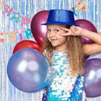 2 Pack Iridescent Backdrop Party Decorations Tinsel Curtain Party Backdrop Foil Fringe Birthday Decorations, alternate view 4