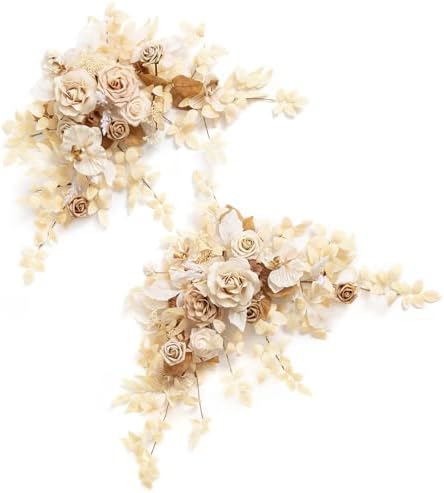 2 Pack Ivory Floral Garland Wedding Arch Flowers