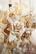 2 Pack Ivory Floral Garland Wedding Arch Flowers, alternate view 4