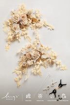 2 Pack Ivory Floral Garland Wedding Arch Flowers, alternate view 6