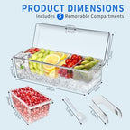 2 Pack Large Ice Chilled Condiment Caddy, Condiment Containers with Lids in Large in Clear, alternate view 2
