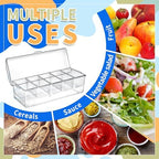 2 Pack Large Ice Chilled Condiment Caddy, Condiment Containers with Lids in Large in Clear, alternate view 4