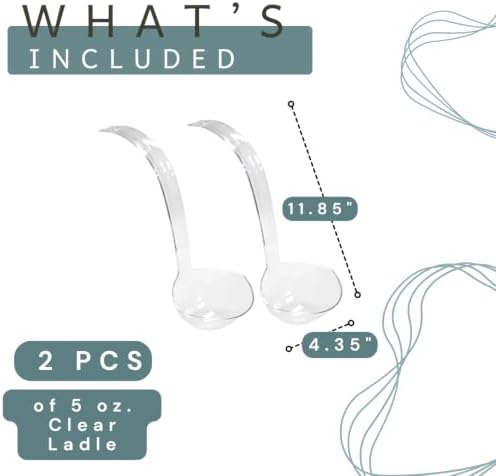 2-Pack Large Plastic Punch Ladle with Pour Spout (5 oz) - Clear Long Handle Ladle for Punch, Juice, Gravy Soup, alternate
