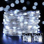 2 Pack LED Fairy Lights Battery Operated 20FT 60 LEDs Silver Wire String Lights Twinkle Lights Starry Fairy