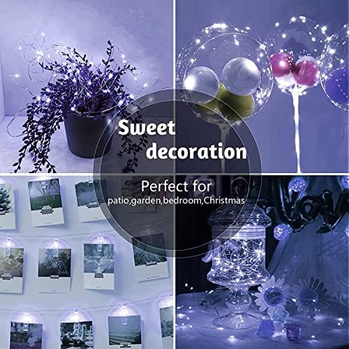 2 Pack LED Fairy Lights Battery Operated 20FT 60 LEDs Silver Wire String Lights Twinkle Lights Starry Fairy, alternate view 4