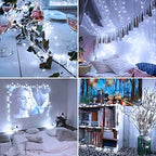 2 Pack LED Fairy Lights Battery Operated 20FT 60 LEDs Silver Wire String Lights Twinkle Lights Starry Fairy, alternate view 6