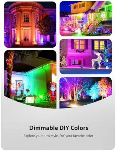 2 Pack LED RGBW Flood Lights Outdoor 70W, 2700K Warm White Dimmable Million Color Changing Floodlight Waterproof, alternate