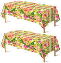 2 Pack Luau Party Decorations - Plastic Tablecloth for Hawaiian Theme Party Decorations | Tropical Summer Beach