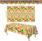2 Pack Luau Party Decorations - Plastic Tablecloth for Hawaiian Theme Party Decorations | Tropical Summer Beach, alternate