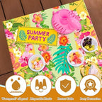 2 Pack Luau Party Decorations - Plastic Tablecloth for Hawaiian Theme Party Decorations | Tropical Summer Beach, alternate