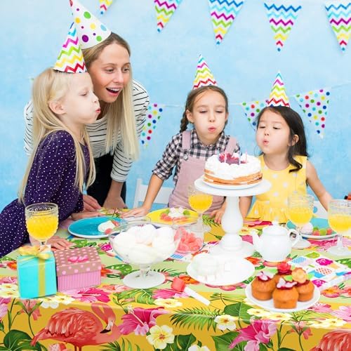 2 Pack Luau Party Decorations - Plastic Tablecloth for Hawaiian Theme Party Decorations | Tropical Summer Beach, alternate