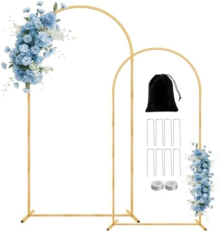 2 Pack Metal Arch Backdrop Stand(7.2 ft, 6.6 ft) Balloon Arbor Frame