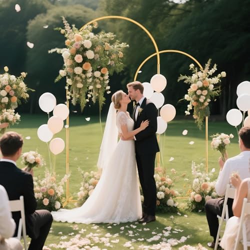 2 Pack Metal Arch Backdrop Stand(7.2 ft, 6.6 ft) Balloon Arbor Frame, alternate view 2
