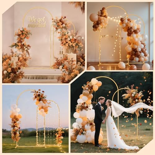 2 Pack Metal Arch Backdrop Stand(7.2 ft, 6.6 ft) Balloon Arbor Frame, alternate view 6