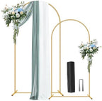 2 Pack Metal Arch Backdrop Stand 7.2FT, 6FT Wedding Balloon Floral Frame