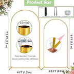 2 Pack Metal Arch Backdrop Stand 7.2FT, 6FT Wedding Balloon Floral Frame, alternate view 3