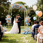 2 Pack Metal Wedding Arch (6 ft, 7.2 ft) Backdrop Stand with Base, alternate view 2