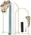 2 Pack Metal Wedding Arch (7.2FT, 6FT) Backdrop Gold Balloon Stand