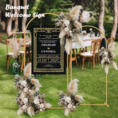 2 Pack Metal Wedding Arch (7.2FT, 6FT) Backdrop Gold Balloon Stand, alternate view 5