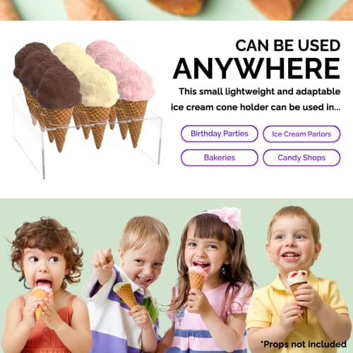 2 Pack Mini Ice Cream Waffle Cone Holder 12 Slot Retail Countertop Stand for Ice Cream Socials Events and, alternate view 3