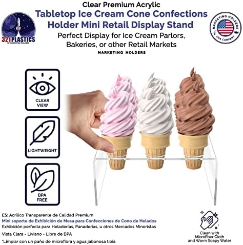 2 Pack Mini Ice Cream Waffle Cone Holder 12 Slot Retail Countertop Stand for Ice Cream Socials Events and, alternate view 5