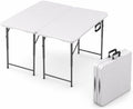 2 PACK of 4 Feet Foldable Table with Built in Handle & Steel Legs | 4 Foot Heavy Duty Portable | Perfect for