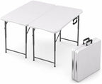 2 PACK of 4 Feet Foldable Table with Built in Handle & Steel Legs | 4 Foot Heavy Duty Portable | Perfect for
