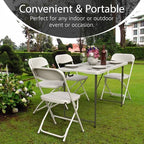 2 PACK of 4 Feet Foldable Table with Built in Handle & Steel Legs | 4 Foot Heavy Duty Portable | Perfect for, alternate view