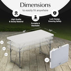 2 PACK of 4 Feet Foldable Table with Built in Handle & Steel Legs | 4 Foot Heavy Duty Portable | Perfect for, alternate view