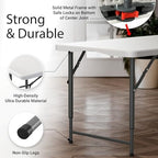 2 PACK of 4 Feet Foldable Table with Built in Handle & Steel Legs | 4 Foot Heavy Duty Portable | Perfect for, alternate view