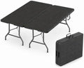 2 PACK of 6 Feet Foldable Table with Built in Handle & Steel Legs | 6FT Heavy Duty Folding Portable | Perfect