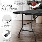 2 PACK of 6 Feet Foldable Table with Built in Handle & Steel Legs | 6FT Heavy Duty Folding Portable | Perfect, alternate view