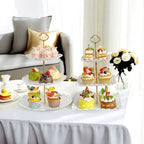 2 Pack of Plastic Dessert Cupcake Stand, 3 Tier Cup Cake Holder Tower Stand in White, alternate view 2