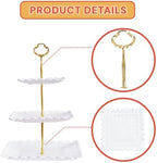2 Pack of Plastic Dessert Cupcake Stand, 3 Tier Cup Cake Holder Tower Stand in White, alternate view 5