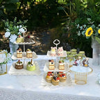 2 Pack of White Square Dessert Cupcake Stand, 3 Tiered Plastic Serving Tray in White, alternate view 7