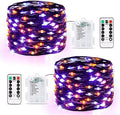 2 Pack Orange and Purple Halloween Lights Battery Operated
