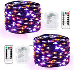 2 Pack Orange and Purple Halloween Lights Battery Operated