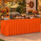 2 Pack Orange Spandex Table Covers 6 Foot Fitted Stretchy in Orange, alternate view 4