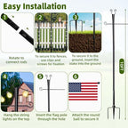 2 Pack Outdoor Patio Light Poles for String Lights 10Ft, Heavy Duty Metal String Light Poles for Deck, Outside, alternate
