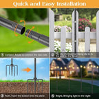 2 Pack Outdoor String Light Poles, 3M/10FT Adjustable Height Metal Lights Hanging Pole with 4 Hooks and, alternate view 7