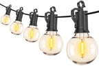 (2 Pack Outdoor String Lights - Globe Patio Lights 35 Ft with 30 G40 Shatterproof Bulbs, Waterproof Connectable