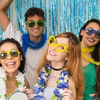 2 Pack Party Decorations Blue Streamers Fringe Backdrop Ocean Themed Decorations Foil Curtain Backdrop Blue, alternate view 6