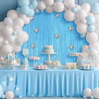 2 Pack Pastel Blue Fringe Backdrop, 3.2x8.2ft Shining Foil Tinsel Curtains, Birthday Party Decorations Door, alternate view 5