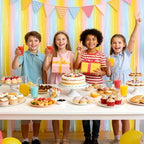 2 Pack Pastel Mix Fringe Backdrop, 3.2x8.2ft Shining Foil Tinsel Curtains, Birthday Party Decorations Door, alternate view 7