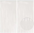 2 Pack Pastel White Fringe Backdrop, 3.2x8.2ft Shining Foil Tinsel Curtains, Birthday Party Decorations Door