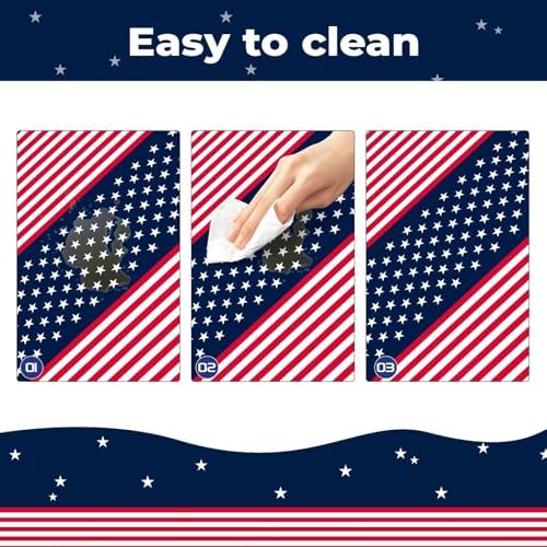 2 Pack Patriotic Tablecloths, Patriotic Decorations 54" x 108" Disposable American Flag Tablecloths for Event, alternate view